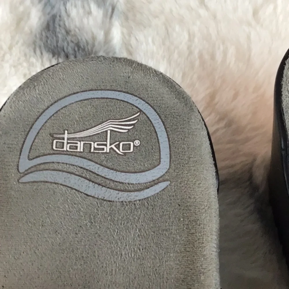 Dansko Black metallic‎ Pebbles Leather Adjustable Strap Platform Sandals Size 40